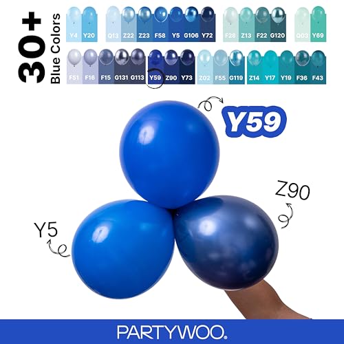 Image of PartyWoo Blue Balloons 140pcs Different Sizes of 18 12 10 5 Inch Navy Blue Balloon Arch Kit Garland for Birthday Gender Reveal Baby Shower Graduation Retirement Bachelorette Party Decorations Blue-Y59