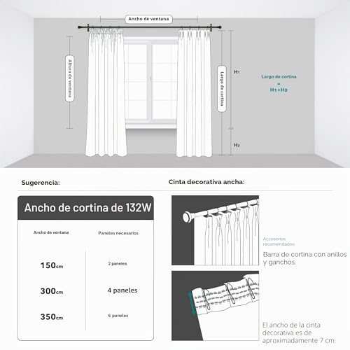 Miniatura 7 de Deconovo Cortinas Dormitorio Salon Térmicas Aislantes Frio Y Calor Decoración Para Habitacion Moderna,140x245 Cm Gris Claro 2 Piezas