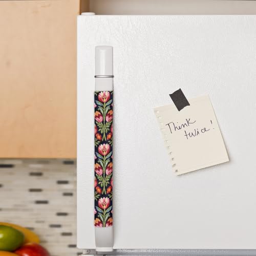 Image of Pardick Refrigerator Door Handle Covers Set of 2 Red Flower Floral Washable Fridge Dishwasher Mocrowave Oven Stove Decor Protector Handle Cover Keep Kitchen Appliance Clean from Food Stains Decorate