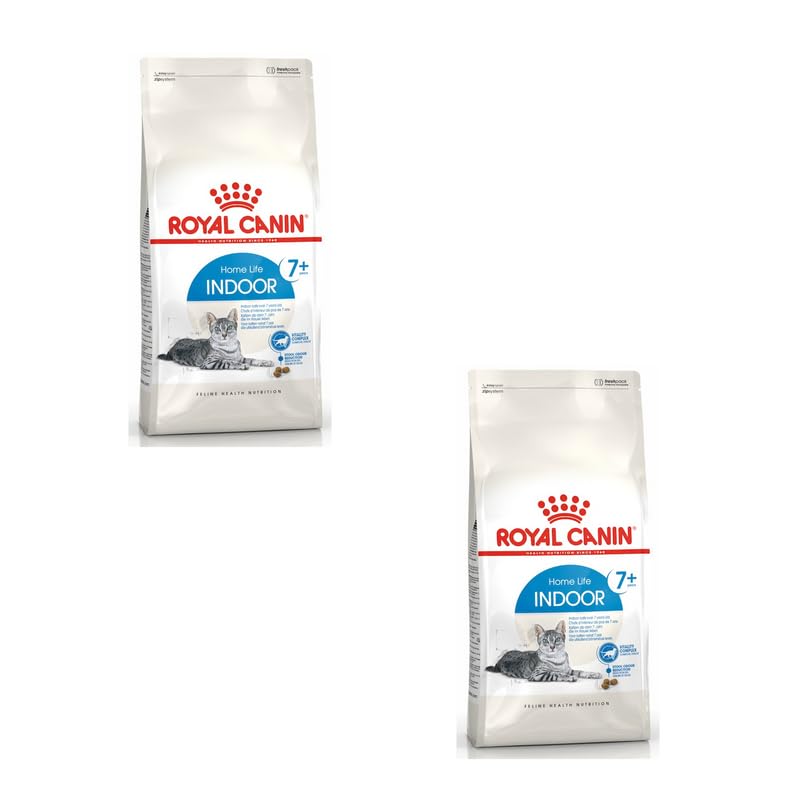 ROYAL CANIN Indoor 7+ | Doppelpack | 2 x 400 g | Alleinfuttermittel speziell für ältere Katzen die im Haus Leben | Kann die Nieren- und Harnwegsfunktion unterstützen