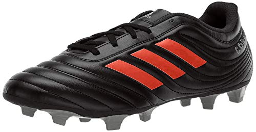 adidas Men's Copa 19.4 Firm Ground Soccer Shoe, Black/hi-res red/Silver Metallic, 12 M US