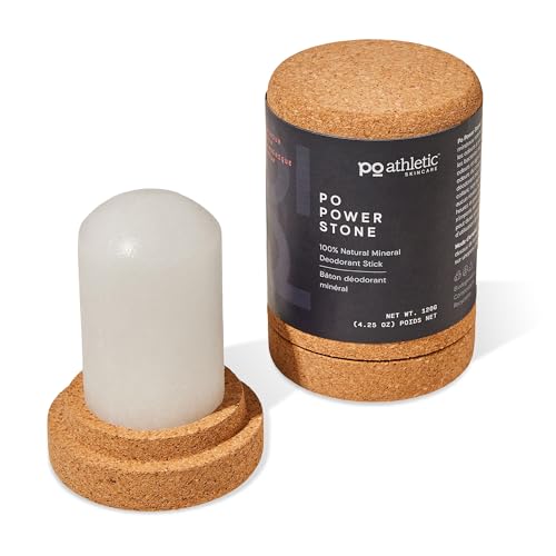 Power Stone Natural Antiperspirant Deodorant Men, Mineral Salt Stick, 120g by Po Athletic - Used condition - CA$10.39