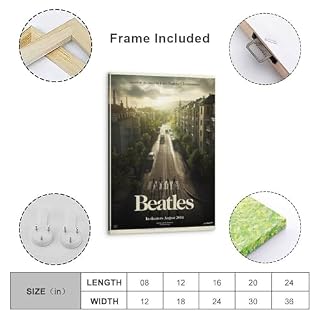 YBRAVO Poster décoratif sur toile avec motif Beatles pour chambre à coucher (60 x 90 cm) - Les Beatles, Paul McCartney, John Lennon, RIngo Starr, George Harrison YBRAVO Poster décoratif sur toile avec motif Beatles pour chambre à coucher (60 x 90 cm) – Image 4