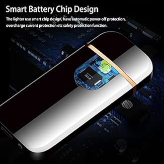 Electronic Lighter Smart USB Rechargeable, Mini Portable Design with Touch Dual-Sided Ignition - Windproof and flameless, Featuring Plasma Technology, Battery Indicator, and Lightweight Build (Blue)