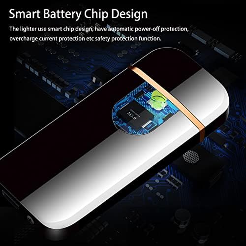 Electronic Lighter, Smart Electric Lighter, Mini USB Rechargeable Lighter Touch Double-Sided Ignition Windproof Flameless Lighter Lightweight Plasma Lighter with Battery Indicator (Red)