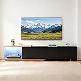 Mueble de TV extensible con LED, banco de TV mesa para salón o dormitorio