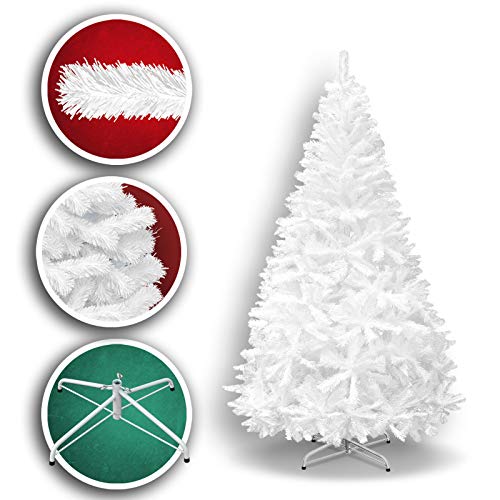 New 7' White Classic Pine Christmas Tree Artificial Realistic Natural Branches-Unlit 210CM 1000