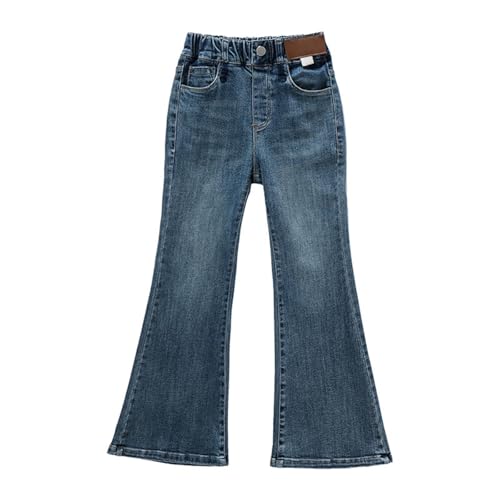 Girls Bell Bottom Jeans Casual Comfy High Waisted Denim Pants Button Wide Leg Autumn Winter Denim Youth Loose Trouser