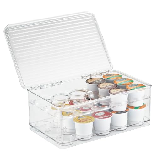 iDesign 63630EU Linus Café Pod Empilable avec 2 Tiers avec Couvercle Métal Blanc 18,5 x 27,25 x 10,75 cm