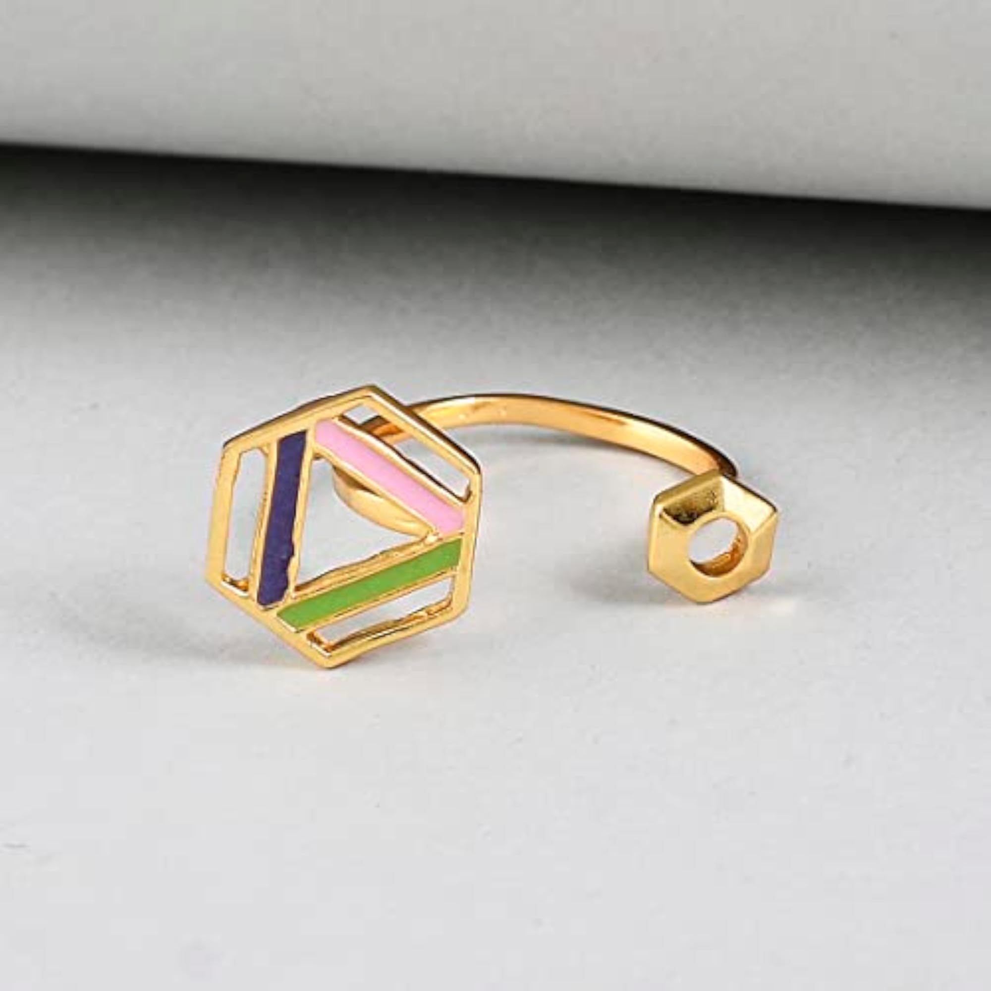 Benzene Hexagon Enamelled Open Ring