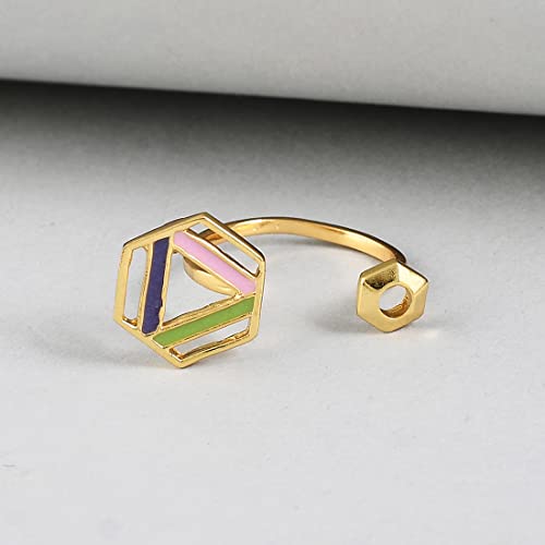 Benzene Hexagon Enamelled Open Ring