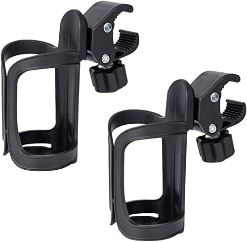 OYYXNN Stroller Cup Holder,Universal Pram Bicycle Pushchair Cup Holder, 360 Degree Rotation ABS Adjustable Drink Coffee Bottle Organizer Accommodate for Baby Bottles, Bike and Beverage Bottles