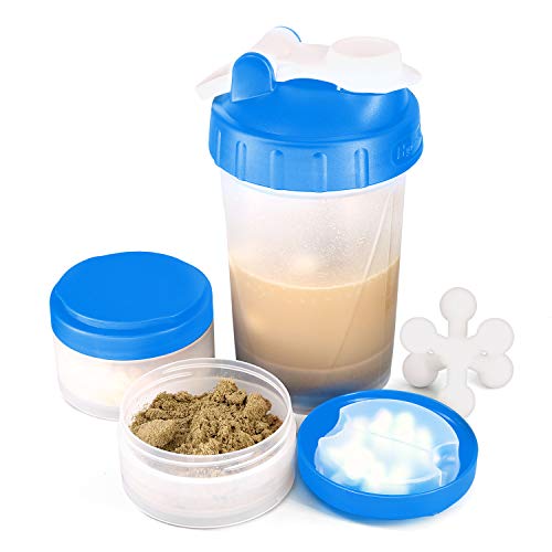 Hydro2Go [4 Pack] 16 Oz Shaker Bottles For Protein Mixes And Pre Workout With Shaker Balls, Bpa-Free Shaker Cups For Protein Shakes Shaker Bottle With Pill Jars #TOP3