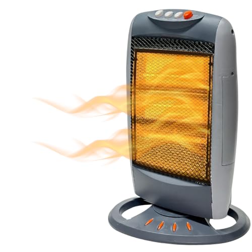 Trendi Halogen Heater 400W /800W/ 1200W 3 Power Settings, Carry Handle, and Long-Lasting Feature – Replaceable Halogen Tubes, Lightweight, Moveable, Super Silent, Overheat & Tip Over Protection (1)