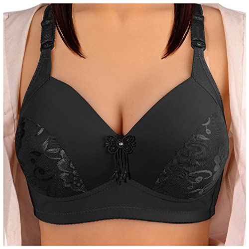 DUHGBNE Brasier push up para mujer, brasier sexy de control de encaje, brasier de control firme,...