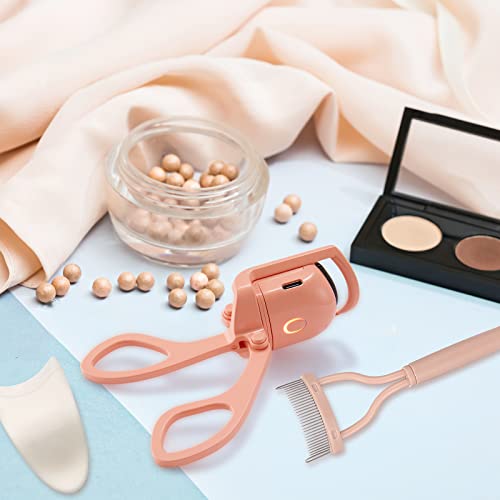 Heated Eyelash Curler, Usb Rechargeable Heated Eye Lash Curler With Eyelash Applicator Tool And Lash Comb,3 Heating Modes Quick Natural Curling Eye Lashes For Long Lasting- Orange #TOP4
