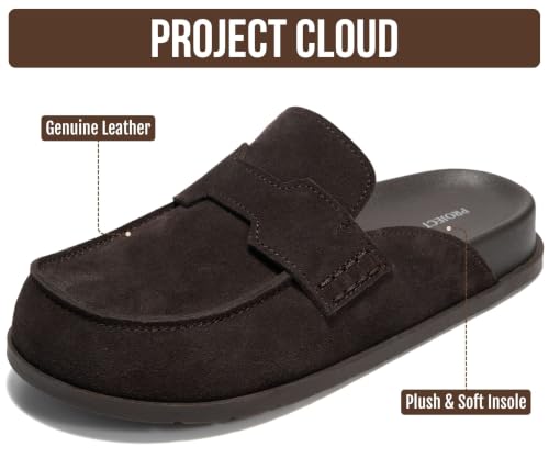 Image of Project Cloud 100% Genuine Leather Womens Clogs - Plush & Soft Insole with Arch Support Non Slip Mules & Clogs for Women Footwear - Water Resistant Women Shoes (Foamy)