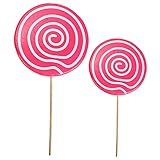 DOITOOL 2個シミュレーションロリポップデコレーション 写真撮影小道具 装飾ロリポップモデル 鮮やかなデザイン シーン装飾用 子供のおもちゃとしても使用可能