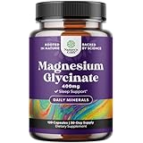 Pure Magnesium Glycinate Supplement 400mg Per Serving - Vegan High Absorption Chelated Magnesium Capsules for Women & Men with Elemental 400mg for Mood Sleep and Relaxation Support - 120 Count