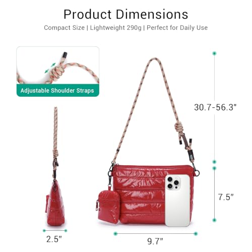 Image of ACUARIO Crossbody Bags for Women - Puffy Tote Bag Purse for Work, Travel, Shoulder Handbag with Small Wallet