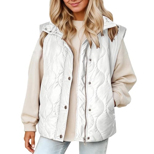 Chaleco con forro polar blanco talla M una chaqueta ligera sin mangas para frío