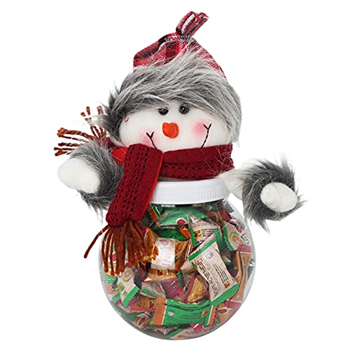 ikasus Christmas Clear Candy Jar Christmas Candy Jar Cookie and Gift Container Bottle Jar Santa Claus Snowman Elk Transparent Ball Candy Jar Christmas Chocolate Storage Jar Container Snowman