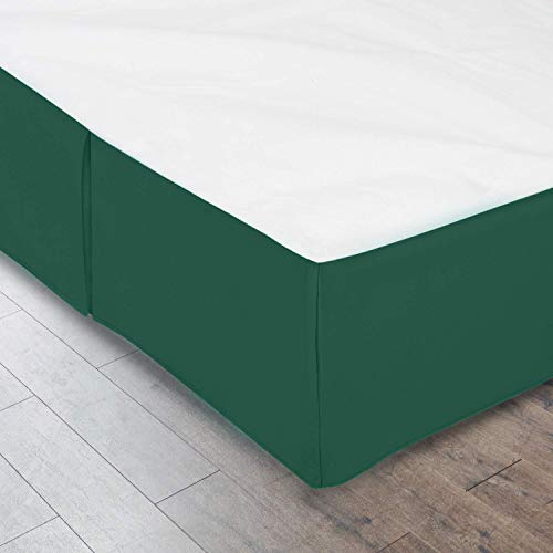 Soft Split Corner 1000 Series Box Pleated Hunter Green Bed Skirt 60” X 80” Inches Egyptian Cotton 16 Inches Drop Queen Bed Skirt Fade Resistant Bed Cover Skirt #TOP4