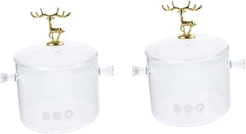 HANABASS 2 piezas de suministros de pasta a fuego lento microondas utensilios de cocina para taza S fideos alce doble inducción sal y caldo mini