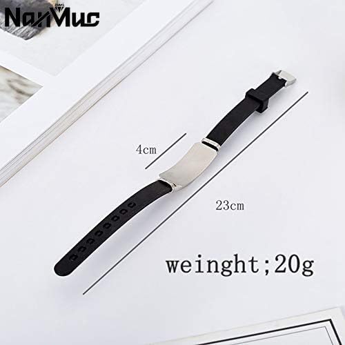 Miniatura 3 de NanMuc Pulsera de identificación de alerta médica roja de primeros auxilios de emergencia grabada con láser Alerta de salud ajustable pulsera de