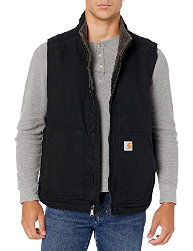 Carhartt Men s Sherpa Lined Mock-Neck Vest, Black, Large