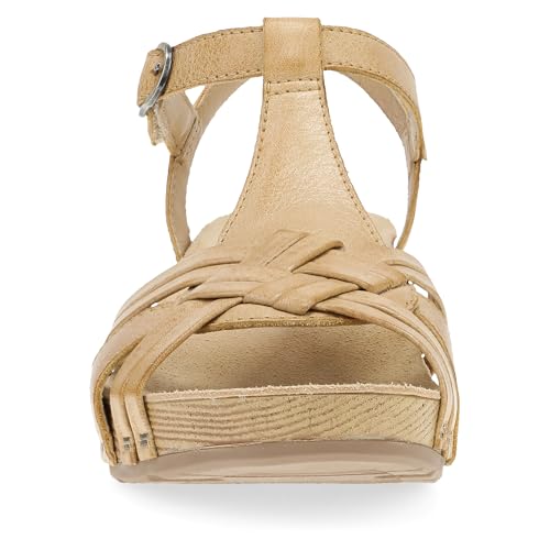 Dansko Tia Fisherman Wedge Sandal for Women - Contoured Footbed for All-Day Comfort and Support – Adjustable Hook & Loop Straps with Buckle Detail4