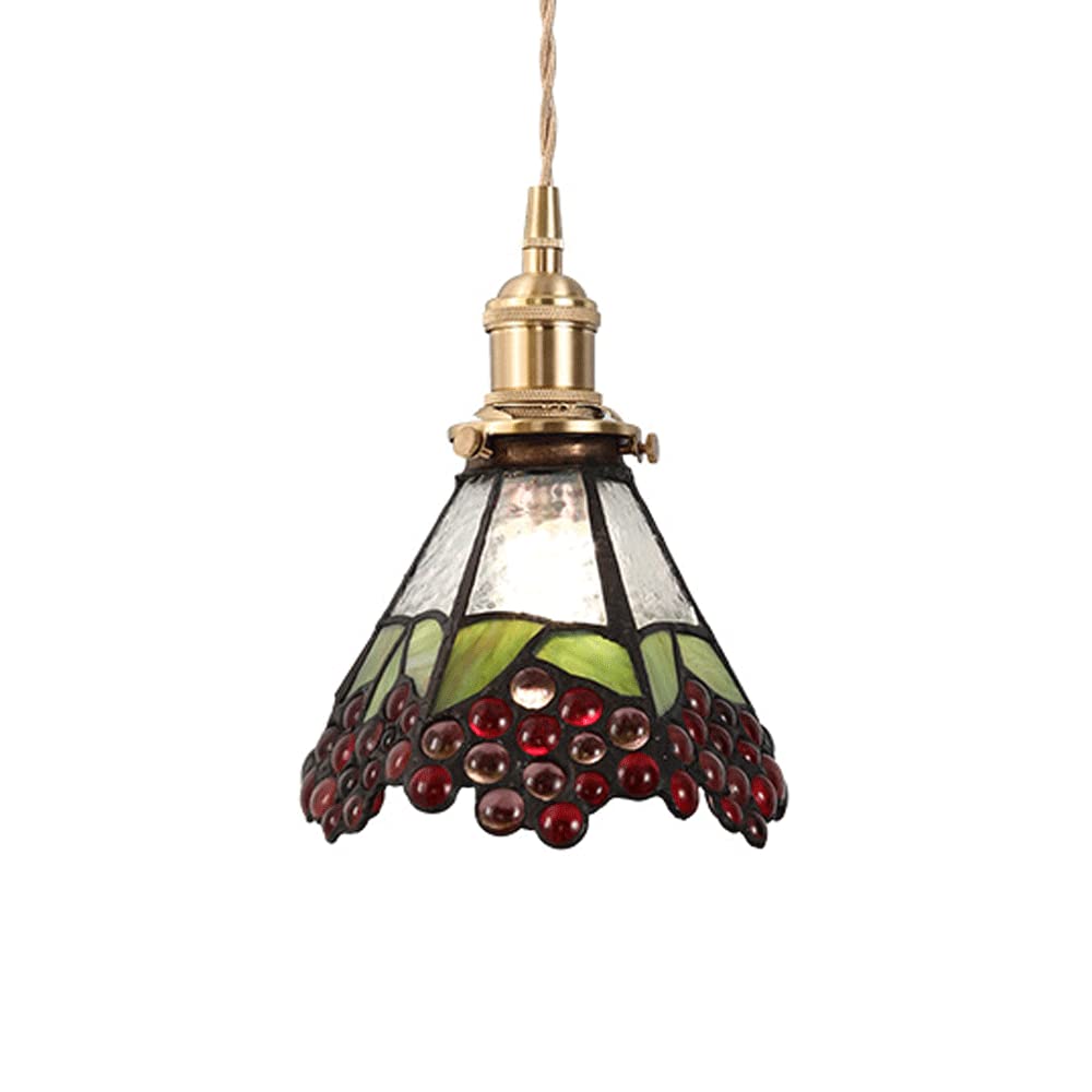 Daoke Chandelier, V-intaging Glass Pendant Light, Single Pendant Lighting, Black with Classic Shadow Crystal Pattern for Farmhouse, Entrance, Dining Room, Kitchen Island, Foyer