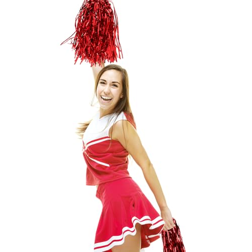 Pompons cheerleading rouges indispensables pour danse et gala - 7