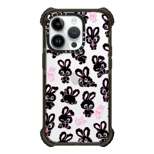 CASETiFY Eg CpNg iPhone 14 Pro P[X [MILKi (5x MIL-STD-810G) / 3.5m̗NA] - Black Bunnies - NAubN