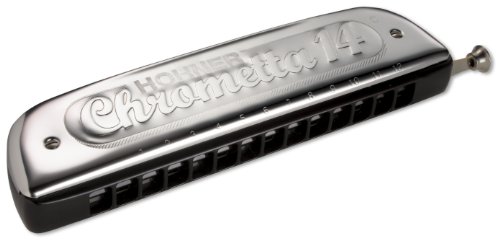 Hohner257 Chrometta 14 Harmonica, clé de do majeur - Les Beatles, Paul McCartney, John Lennon, RIngo Starr, George Harrison Hohner257 Chrometta 14 Harmonica, clé de do majeur