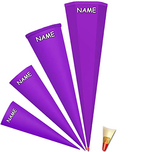 alles-meine.de GmbH Schultüte - Rohling - LILA Größenwahl - 35 cm bis 100 cm rund oder 6-eckig - incl. Name - OHNE Tüll Abschluß - mit Holzspitze___ Zuckertüte ALLE Größen -..