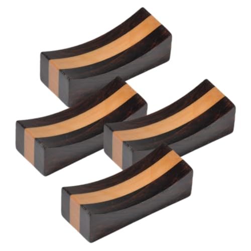 CLISPEED 4個 木製箸置き 風デザイン 滑らか仕上げ 食卓用箸レスト スプーン フォーク兼用 テーブル装飾 ホームキッチン向け 用