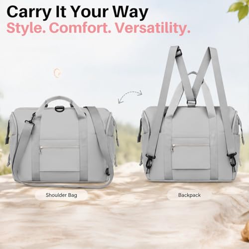 Image of Winnies Baby Bag for Mother Travel /Diaper Bag for New Born Baby with Light Weight and Portable Design | Tote Hospital Bag for Mom Sling Backpack Lugguage Maternity Handbags (Grey)