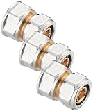 Verbundrohrsystem Schraub-Kupplung Übergang 16 mm x 1/2 Zoll IG, messing (Packung mit 3)