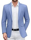COOFANDY Mens One Button Sport Coat Slim Fit Suit Jacket for Wedding Party Dinner, Blue, 3X-Large