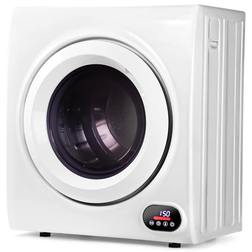 Image of Euhomy 3.5 Cu.Ft. Clothes Dryer, 120V Portable Dryers for Laundry, 1500W, 4 Functions, LCD Control Panel Compact Dryer with Exhaust Pipe, Front Load Dryer Machine, Apartment, Home, RV, White