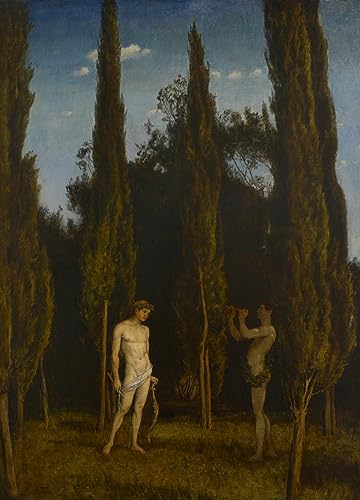 Affiche Apollon et Marsyas Hans Thoma, impression d'affiches de décoration murale 60x90cm