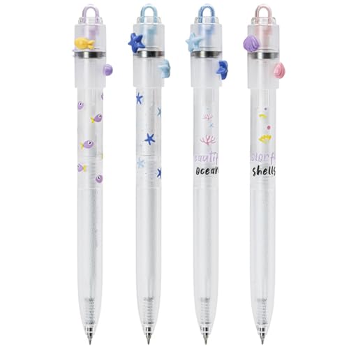 Set de 4 bolígrafos giratorios de tinta negra 0.5 mm miniatura 1