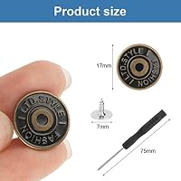 Vicloon Hosen Ersatz Knöpfe,12 Stück verstellbare Jeansknöpfe mit Schraubendreher,17 mm Button Pins Jeans mit Nieten, DIY Jeansknopf zur Reparatur von Jeans, Hose-3 Farben – Ansicht 2