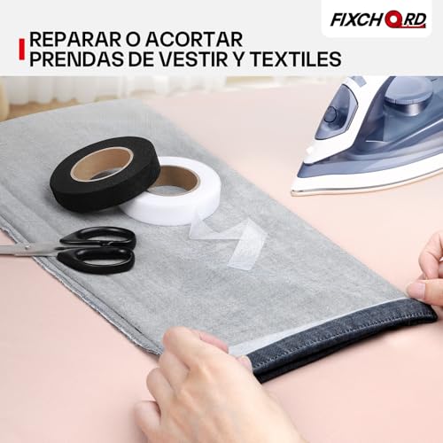 Miniatura 5 de Fixchord Cinta Termoadhesiva Para Dobladillos, 2pcs Cinta De Tela Termoadhesiva, Cinta Termoadhesiva Ropa, Cinta Para Dobladillos Planchable Para Cortinas, Planchado Y Uniones, Blanco Y Negro 30m 20mm