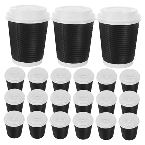 LALAFINA 50個入り使い捨て紙コーヒーカップ 波形断熱構造で熱い飲み物対応 カフェやオフィス用ホットドリンクカップ 軽量で持ち運びやすく