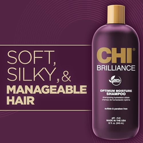 CHI Deep Brilliance Optimum Moisture Shampoo, With Olive & Monoi Oil, 32 Oz - image 2