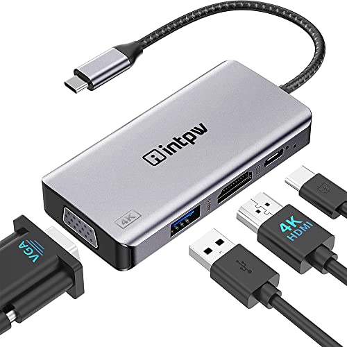 Intpw Usb C To Vga Adapter, Usb-C To Hdmi 4K Multiport Adapter For Macbook Pro/Macbook Air/Ipad Pro/Dell Xps/Nintendo Switch With Thunderbolt 3 Port #TOP14