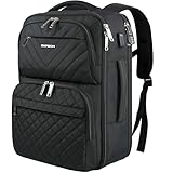 [EMPSIGN] リュック レディース 大容量 旅行 ビジネスリュック 17.3Inchノートパソコンバックパック 機内持ち込み 充電ケーブル通し穴 3WAY 乾湿分離 通勤 通学 出張 アウトドア旅行 男女兼用 クリスマス ギフト ブラック