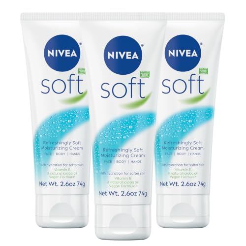 NIVEA Soft Moisturizing Cream for Body, Face and Hands, 3 x 2.6 OZ - image 1
